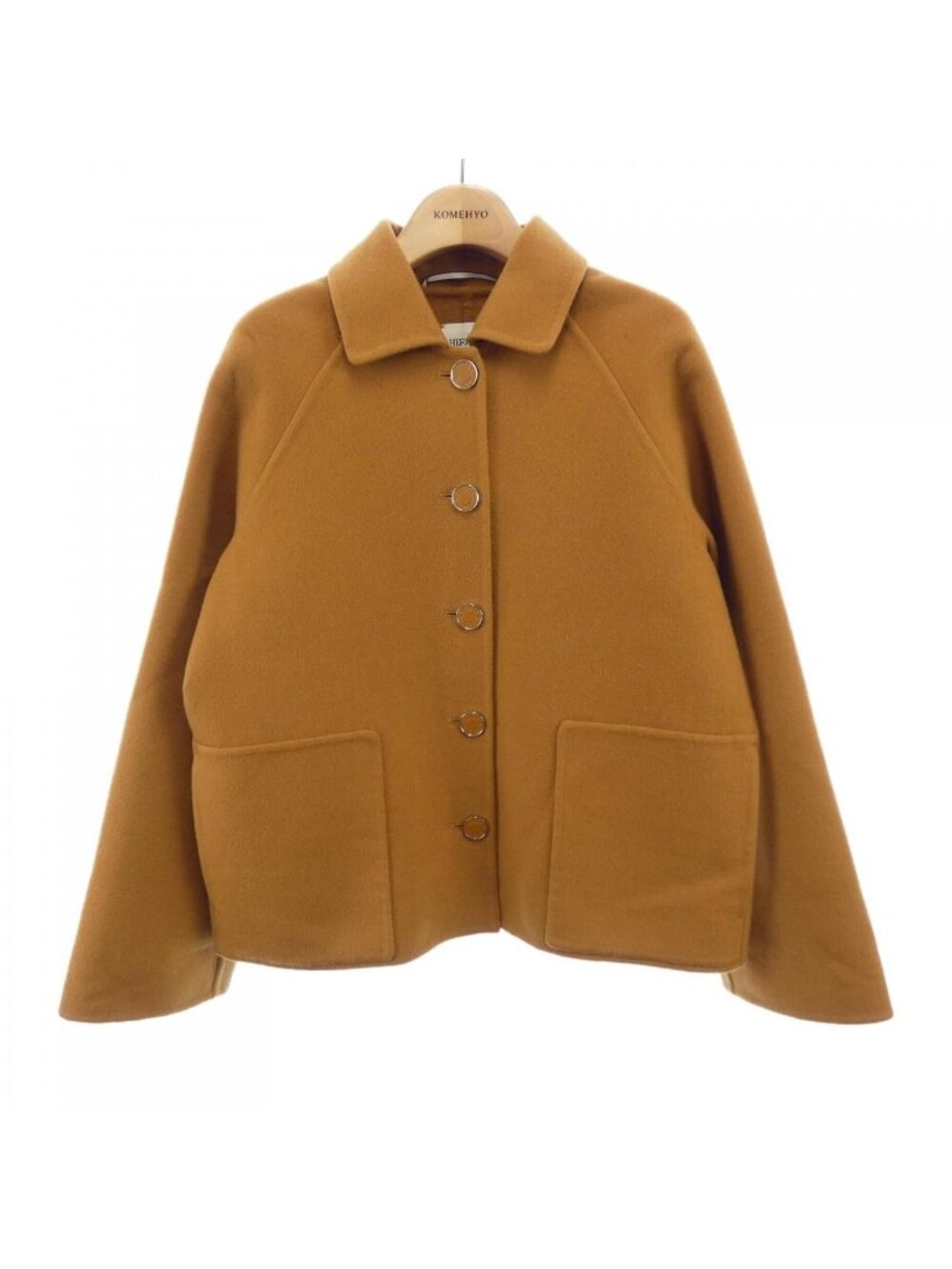 Hermes Double Face Clou de Selle Lambskin Button Coat